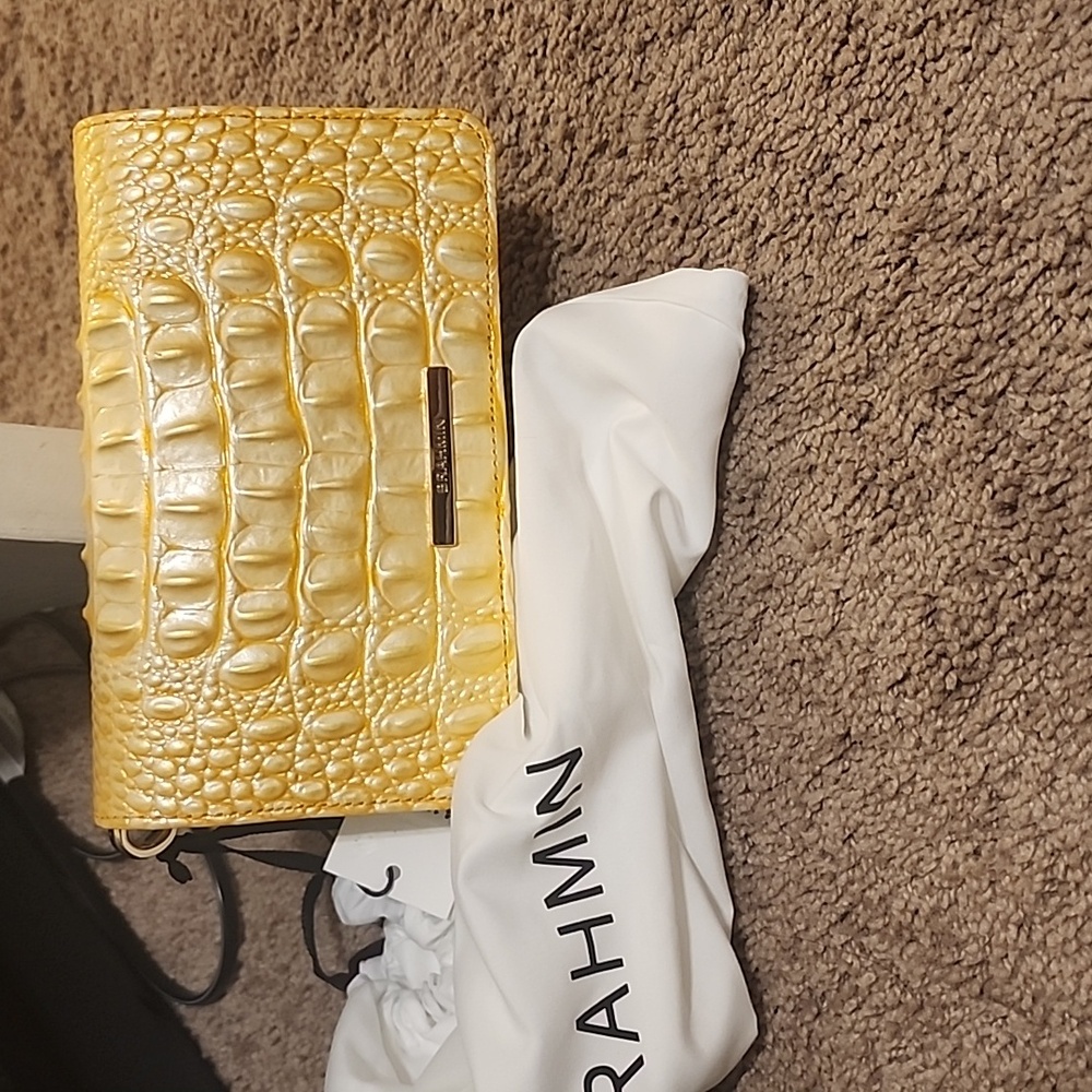 Brahmin Gold Croc-Embossed Clutch